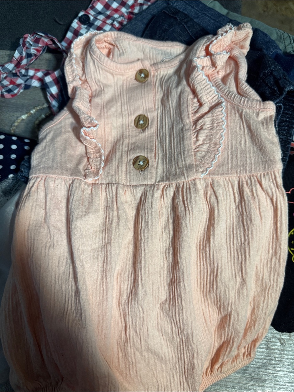 wonder nation Peach Ruffle Sleeveless One-Piece Bodysuit